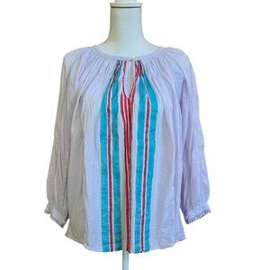 Roller Rabbit Stripe Front Summer Blouse - Size S